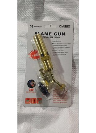 Горелка газовая газовая горелка насадка flame gun qm 651 на баллон пьезоподжиг 360 градусов латунная