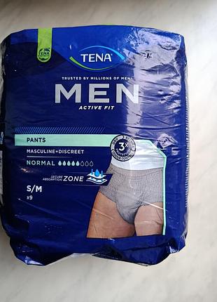 Одноразові урологічні труси для чоловіків tena men active fit normal розмір s/m підгузки tena тена