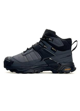 Черевики salomon зимові з мембраною gore-tex сіро-чорні