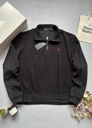 Кофта polo ralph lauren (поло ральф лорен), джемпер на молнии 1/4 zip с воротником-стойкой, демисезонная