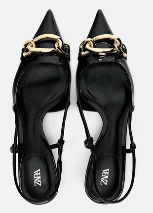 Женские туфли zara kitten на низком каблучке