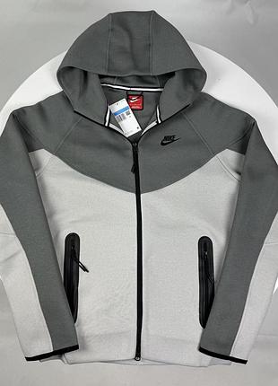 Кофта nike tech fleece (найк тек фліс), спортивна демісезонна толстовка на кожен день, графітова
