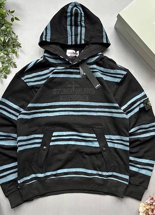 Худі stone island x supreme (стон айленд х суприм), толстовка з капюшоном, чорна, демісезонна