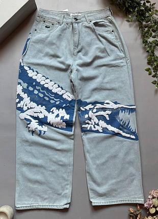 Джинси lacoste (лакост), світлі джинсові штани для повсякденного носіння всесезонні