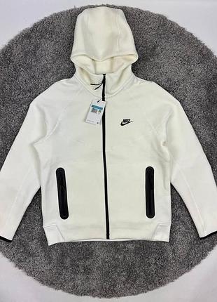 Кофта nike tech fleece 2 (найк тех флис), спортивная толстовка белая демисезонная для тренировок и города xxl
