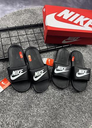 Тапки nike victori one slide (найк виктори ван слайд), черные шлепанцы летние для пляжа и дома