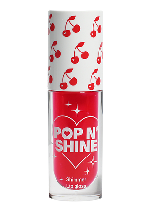 Pop gossip блеск для губ с шиммером pop n’ shine lip shimmery gloss, 02 slay cherry
