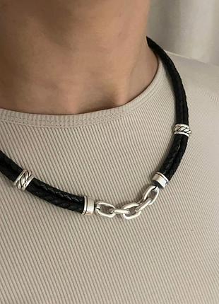Колье на шнурке из серебра хартов 8154
