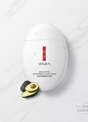 Омолоджуючий крем для рук venzen shea butter nicotinamide hand cream зі зволоженням та відновленням пружності 60 g