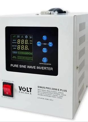 Ибп volt polska sinuspro 2200 e plus 12/230v 1200w/2200va (3spm22012m) ups инвертор lifep04