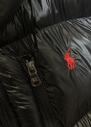 Чоловіча куртка брендова polo ralph lauren чорна на еко-пуху, ральф лорен зимова