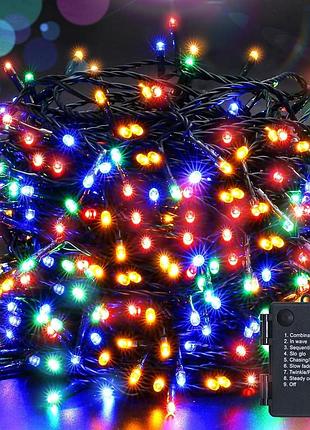 Avoalre – разноцветная светодиодная гирлянда 40 м, 300 led, 8 режимов, таймер, на батарейках, водонепроницаемая ip44