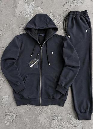 Мужской спортивный костюм polo ralph lauren серый демисезонный демисезонный из двунитки xxl (b)