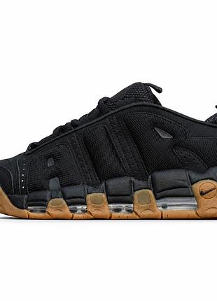 Чоловічі кросівки nike air more uptempo low чорні з коричневою підошвою 45-29см (b)
