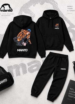 Мужской спортивный костюм manto черный с принтом демисезонный s (b)