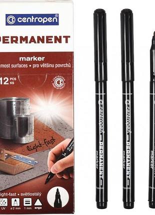 Маркер перманентний "centropen" 2536 чорний 1 мм, шт