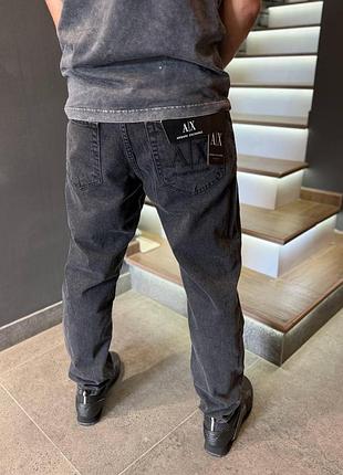 Чоловічі джинси armani exchange a| x сірі прямого крою з легким звуженням і вишивкою (b)