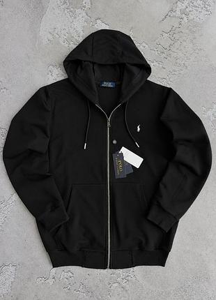 Мужская зип-худи polo ralph lauren черная кофта поло с капюшоном (b)