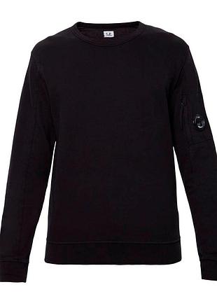 Свитшот c.p. company crew neck light fleece, черный, xl