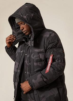 Парка alpha industries n-3b quilted parka black woodland camo l черный камуфляж