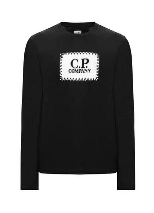 C.p. company - мужская кофта с длинным рукавом long sleeve jersey 30/1, черная, l