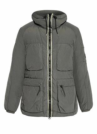 C.p. company long flatt nylon down lens jacket - чоловіча пухова парка, синьо-сіра (orion blue) , xl