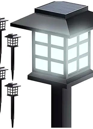Садовые солнечные led-светильники 6 шт для освещения дорожек холодный свет gardlov he1102