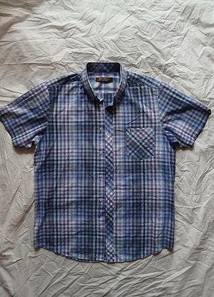 Брендовая мужская рубашка ben sherman в клетку (короткий рукав)
