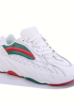 Белые мужские кроссовки adidas boost 700 адидас кожаные (размеры: 41,42,43,44,45)