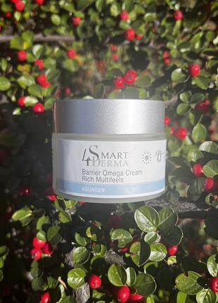 Питательный крем для лица с церамидами smart4derma barrier omega cream rich multifeels, 50 мл