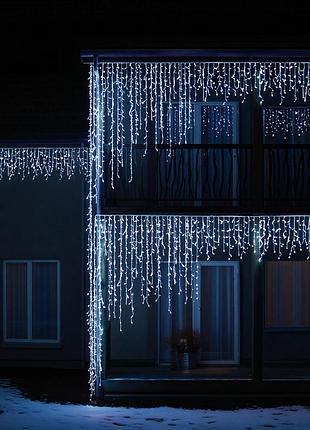Вулична гірлянда бахрома 36 м 600 led біле світло провід біле сяйво