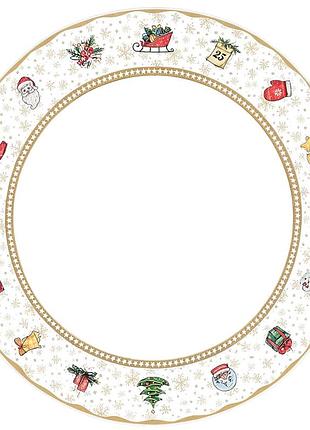 Набор тарелок сервировочных "подарок" 6 штук по 27 см фарфоровых yiwu hp-sdhk-33