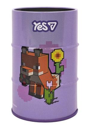Стакан-подставка для ручек "yes" /470458/ minecraft бочка, металл (1/100)