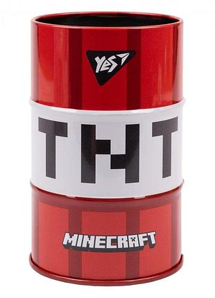 Стакан-подставка для ручек "yes" /470497/ "minecraft бочка", металл. (1/50/100)