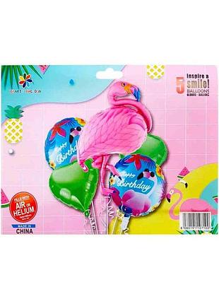 Набор из 5 шаров фольгированных "pelican" /836973/ "фламинго party" (1/10)