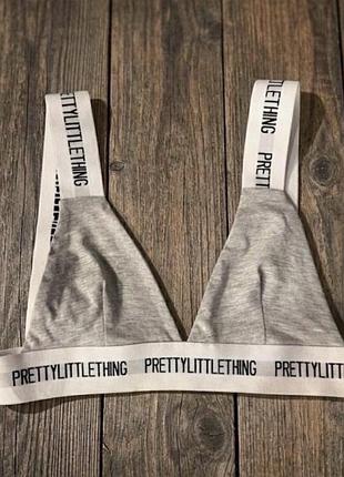 Топ prettylittlething сірий xs-m