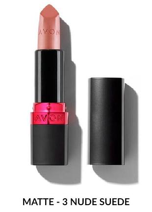 Увлажняющая матовая губная помада "ультра" avon ultra true color lipstick 3 нюд та блюз/nude suede