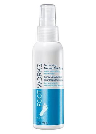 Дезодорирующий спрей для ног и обуви (100 мл) avon foot works