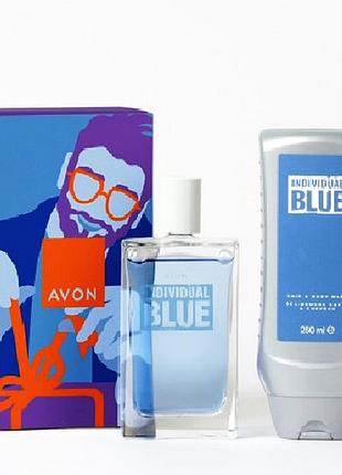 Парфумерно-косметичний набір для чоловіків «individual blue» у подарунковій коробці