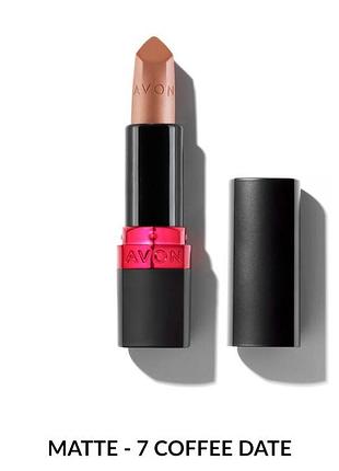 Увлажняющая матовая губная помада "ультра" avon ultra true color lipstick 7 класичний кавовий/coffee date