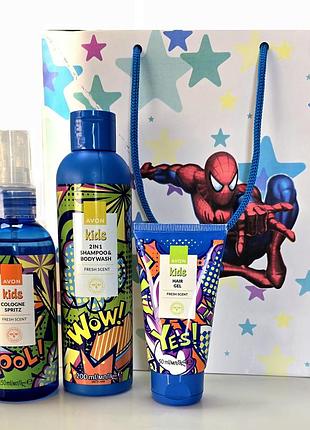 Парфумерно-косметичний набір для хлопчиків fresh avon kids 4 в 1 в пакеті