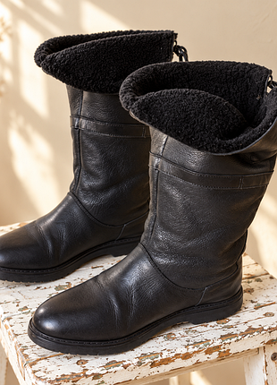 Женские зимние сапоги hush puppies, натуральная кожа и овчина, р. 39,5