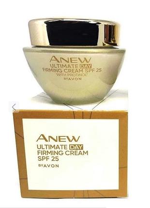 Денний зміцнювальний крем для обличчя spf 25, avon anew 45+ омолодження за технологією protinol (50 мл)