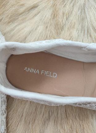 Белые кружевные балетки anna field 4