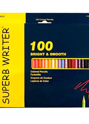 Карандаши цветные "marco superb writer" 100 кол. /4100-100cb/ шестигранные (1/4/24)