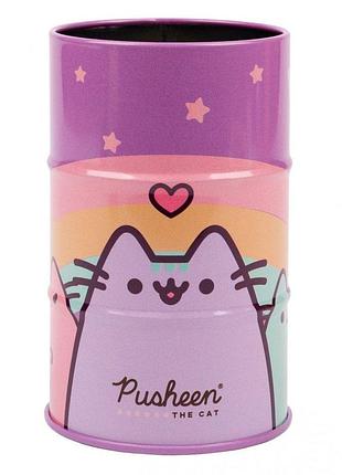 Стакан-подставка для ручек "yes" /470505/ "pusheen бочка", металл (1/50/100)