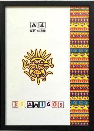 Фоторамка 30*40 "33 amigos" /3040-1611-1112/ чорна, багет 1611 плоский (1/23)