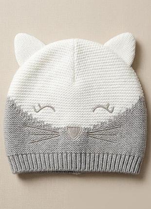 🐱✨ невероятно милая детская зимняя/демисезонная шапочка с ушками (состояние новой!) 🤍🩶