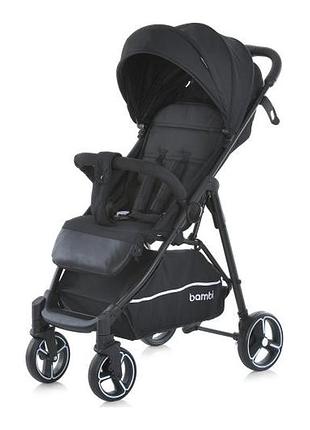 Дитяча прогулянкова коляска bambi m 4249-2 black matt, книжка, всесезонна, від 6 міс до 3 років, сталь