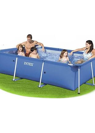 Каркасний басейн intex 28272 прямокутний 300×200×75 см, вага упаковки 21,5 кг, об'єм 3,834 м³, для дому і саду
